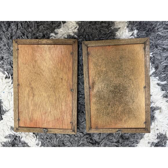 Two Vintage Revolutionary War Wall Figures Wood Frame Militia 9.5” X 6.5” - Picture 2 of 5